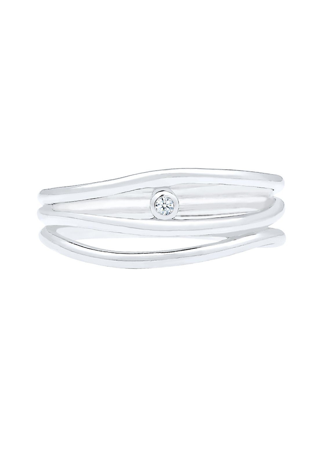 Elli DIAMONDS Diamantring Wickelring Asymmetrisch Diamant (0.015ct) Silber günstig online kaufen