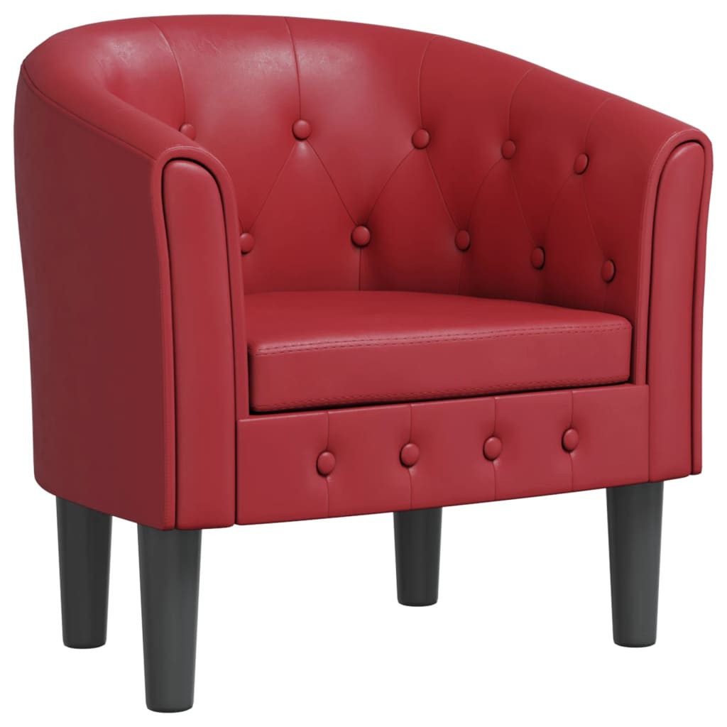 vidaXL Sessel Clubsessel Weinrot Kunstleder (1-St) günstig online kaufen