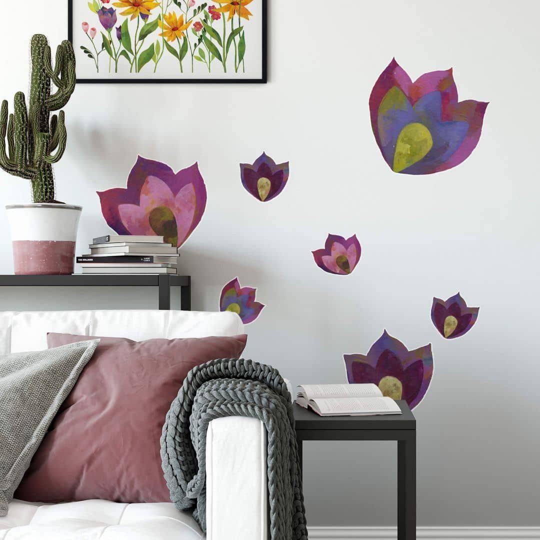 K&L Wall Art Wandtattoo Wandtattoo Blanz Märchen Zauberwelt Kinderzimmer Blumen Sticker, Wandbild selbstklebend, entfernbar