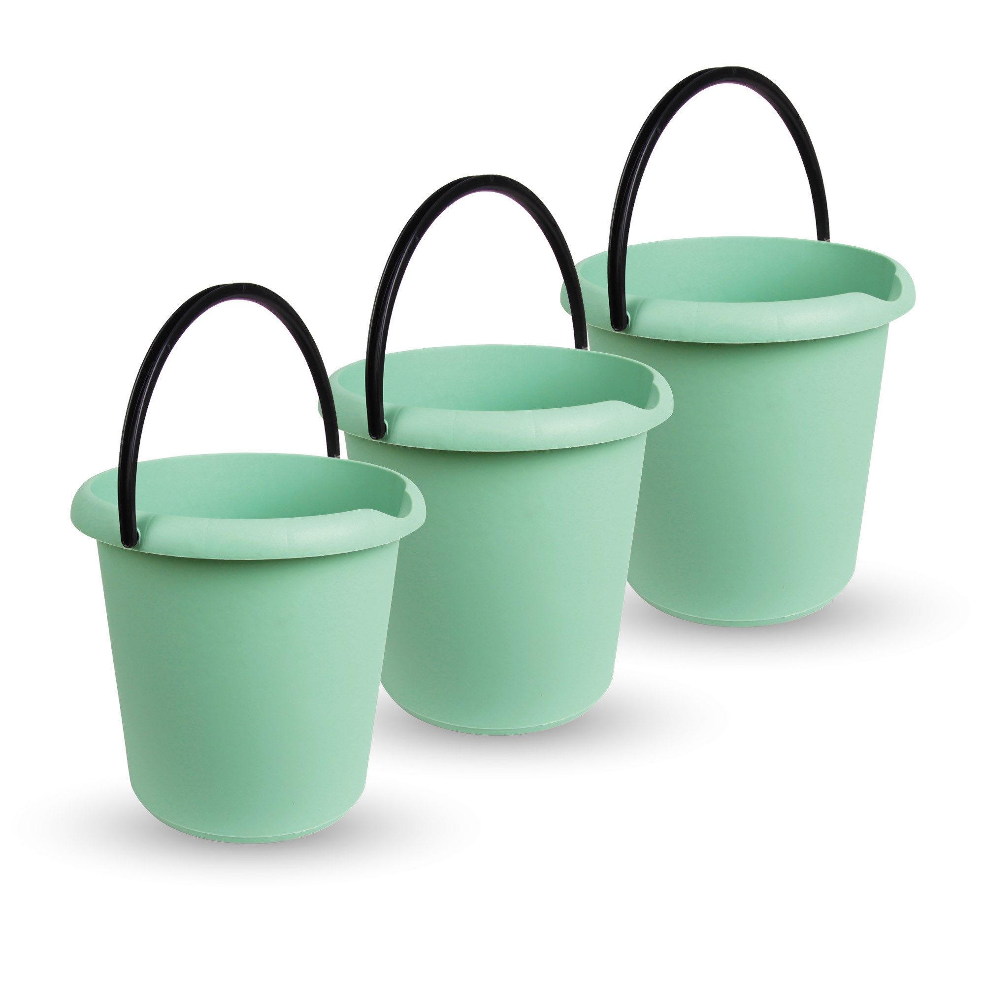 ProHome Putzeimer Kunststoff-Eimer, (3er Set), Haushaltseimer, 5 Liter, Eimer BPA-frei, Made in EU