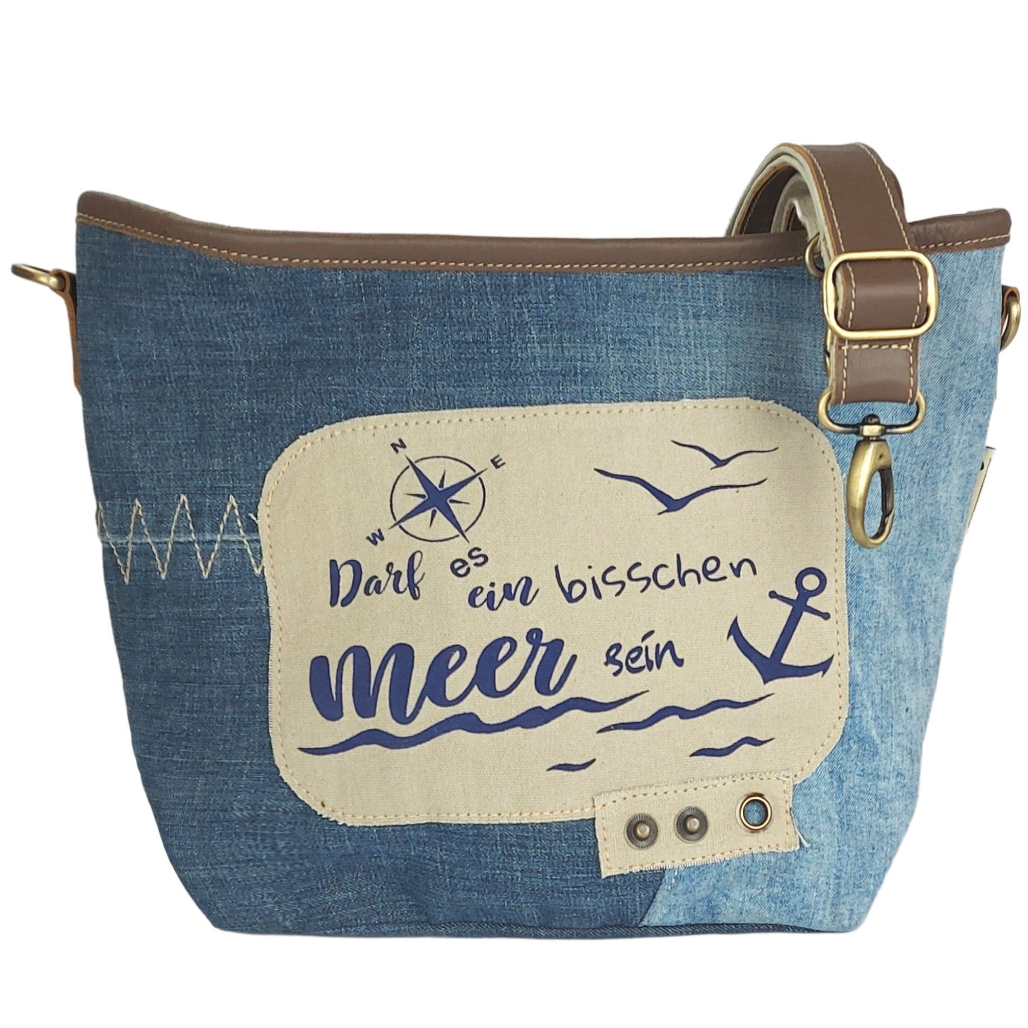 Sunsa Umhängetasche Damen nachhaltige Umhängetasche Jeans Crossbody Bag Maritim Stil, Maritim Vintage