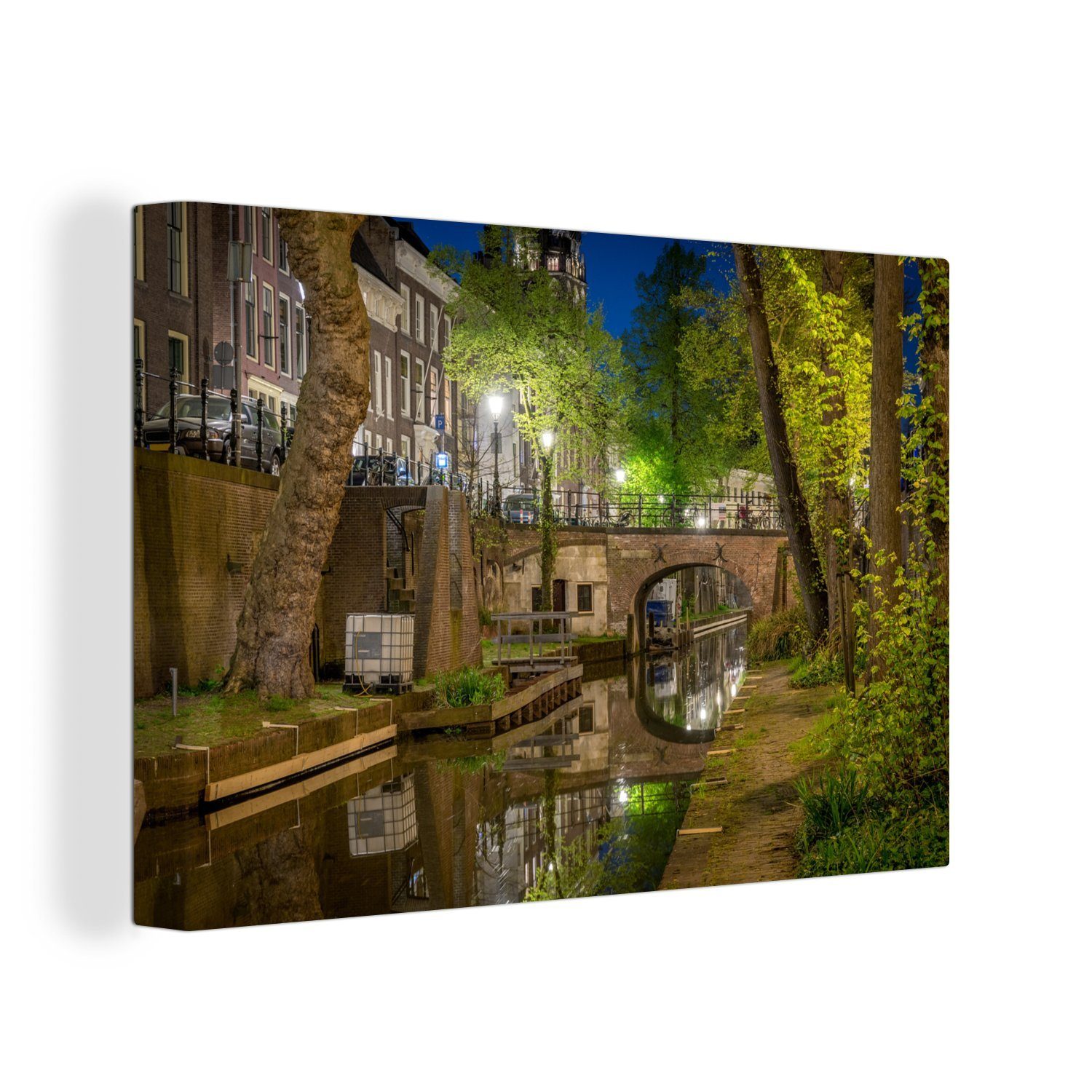 OneMillionCanvasses® Leinwandbild Moat - Utrecht - Pflanzen, (1 St), Wandbild Leinwandbilder, Aufhängefertig, Wanddeko, 30x20 cm