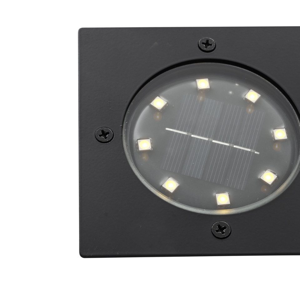 Qazqa LED Solarleuchte Terry, LED fest integriert, Extra-Warmweiß, QAZQA Solar­leuchte, integrated, Schwarz, Aluminium, Modern