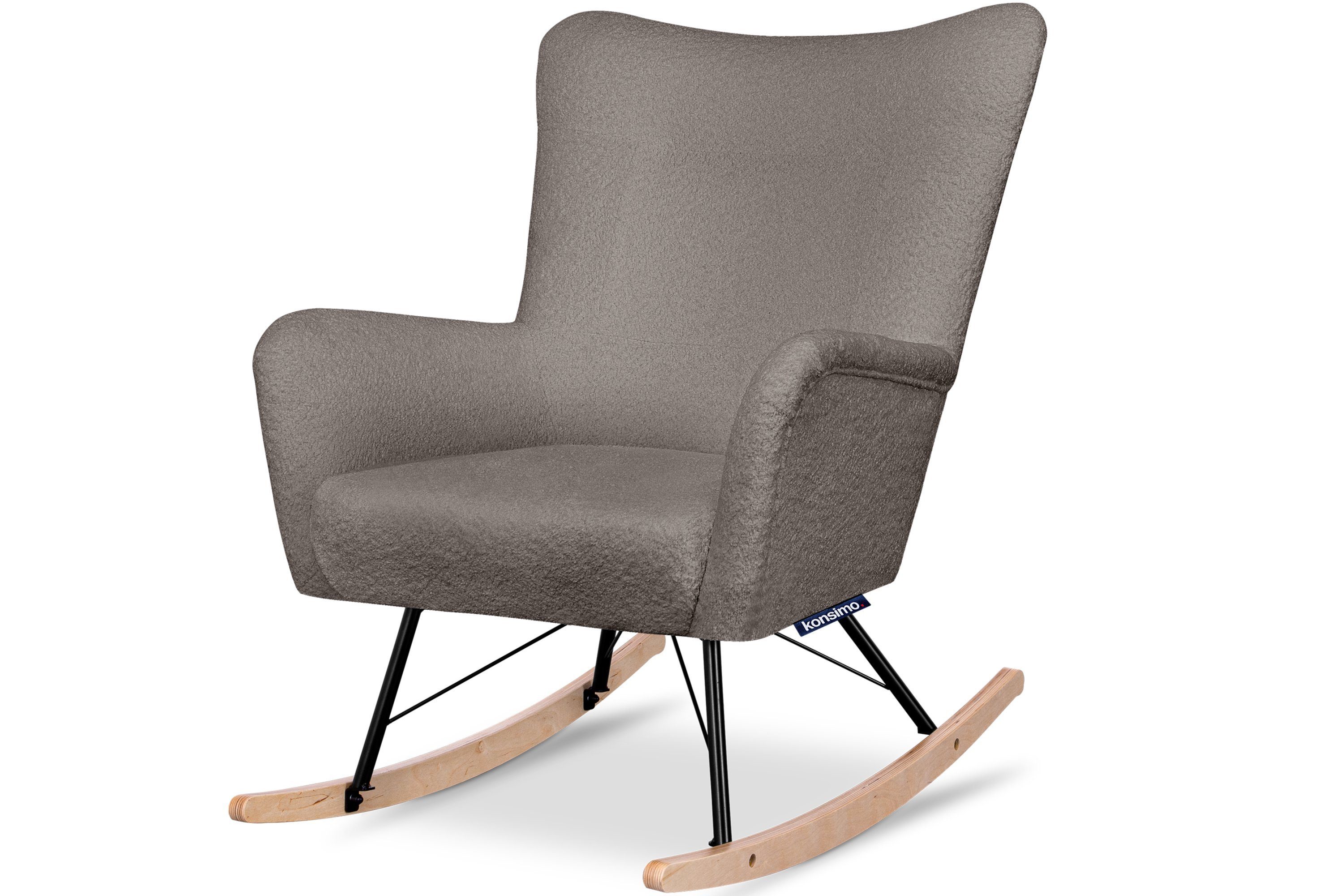 Konsimo Schaukelsessel ADDUCTI Stillsessel, breiter Sitz für mehr Komfort, ein Schaukelstuhl für jeden Stil, Hergestellt in EU braun | braun