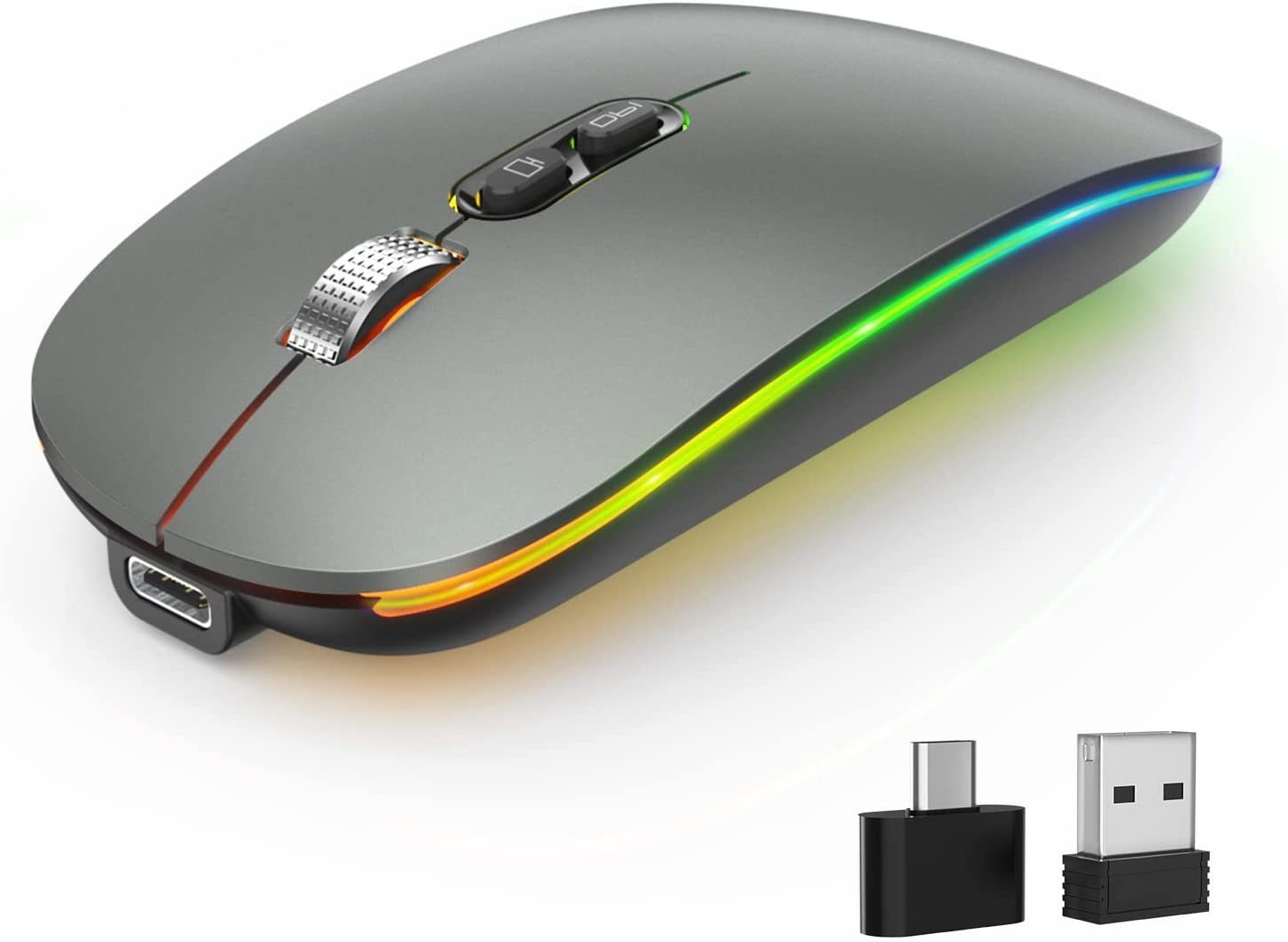 Housruse Drahtlose LED-Maus Silent 2.4G wiederaufladbare Laptop- Computer-Maus Maus