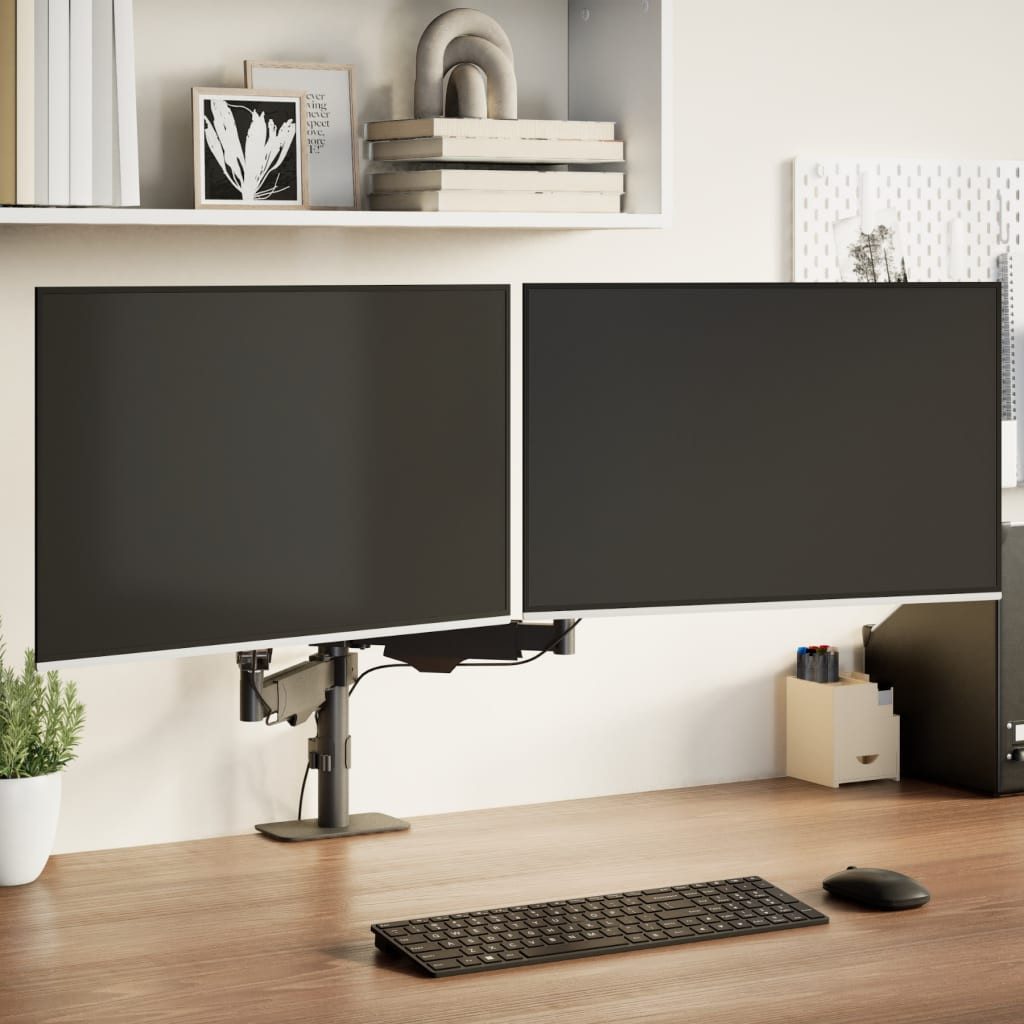 vidaXL Monitor-Halterung Bildschirm Halterung Doppel-Monitorarm für Max 27 Zoll VESA 75100 mm 2