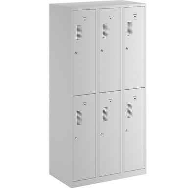 eurokraft basic Garderobenschrank B: 900 mm x T: 500 mm x H: 1800 mm lichtgrau/lichtgrau