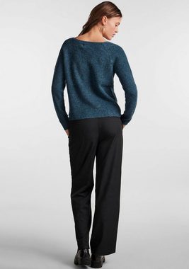 pieces V-Ausschnitt-Pullover PCELLEN LS V-NECK KNIT NOOS BC mit Wolle