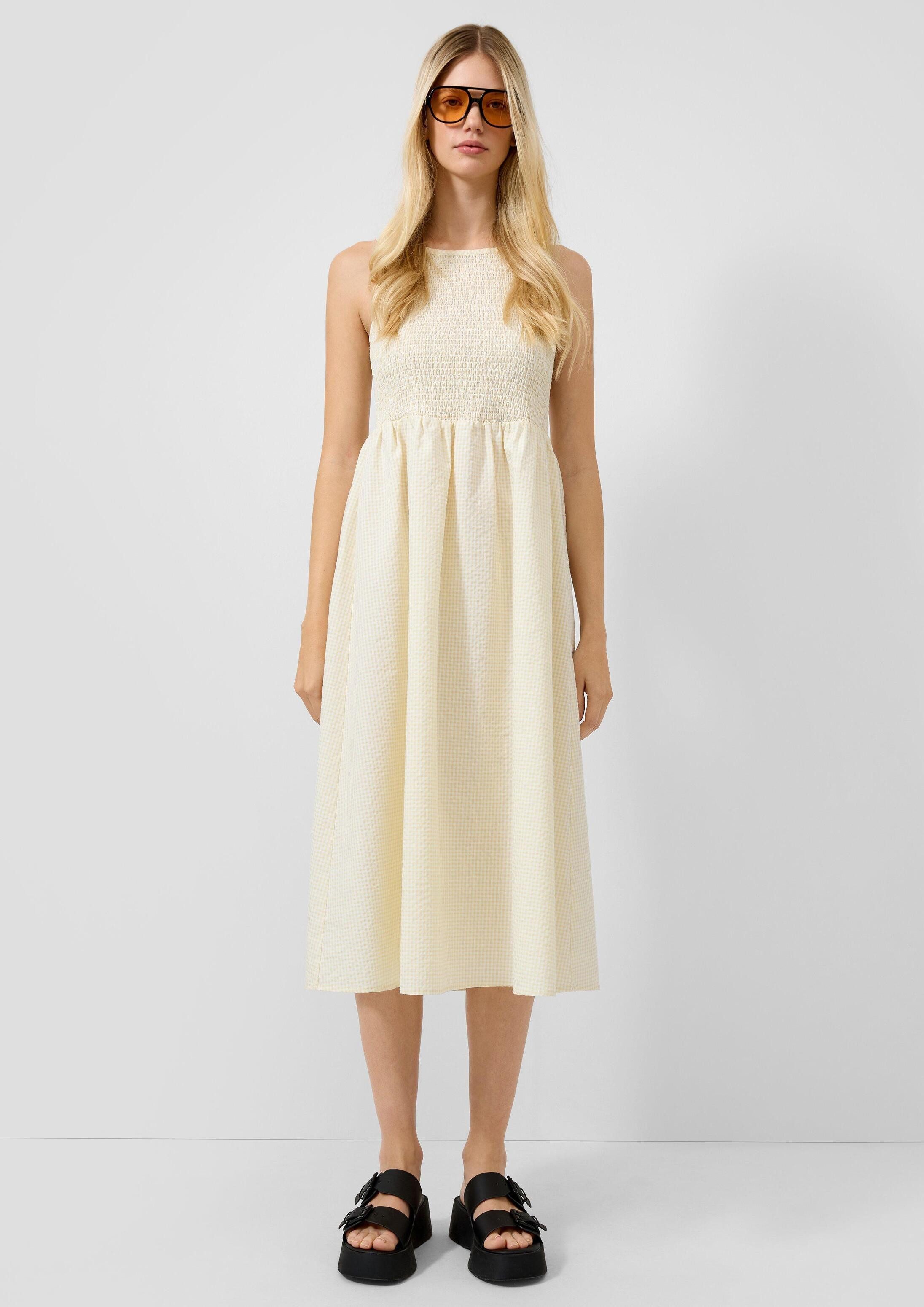 QS Midikleid Kleid Kleid mit Smockdetail
