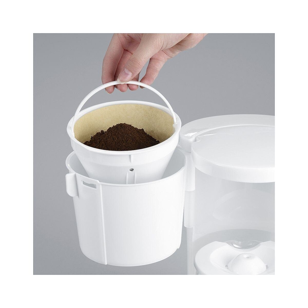 Severin Filterkaffeemaschine KA 4478, Tassen, bis 1.4l 800 mit Glaskanne, 10 weiß Kaffeekanne, Watt 1x4