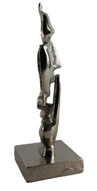 Arnusa Dekofigur Silence Face moderne Skulptur aus Metall silber Deko (1 St), 36,5 x 11 cm Büste Figur