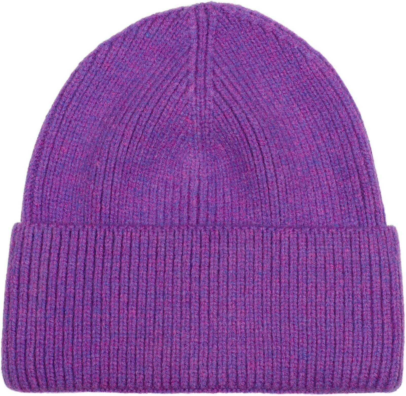 meliert mit (1-St) Violett Strickmütze Rippenmuster styleBREAKER Strickmütze