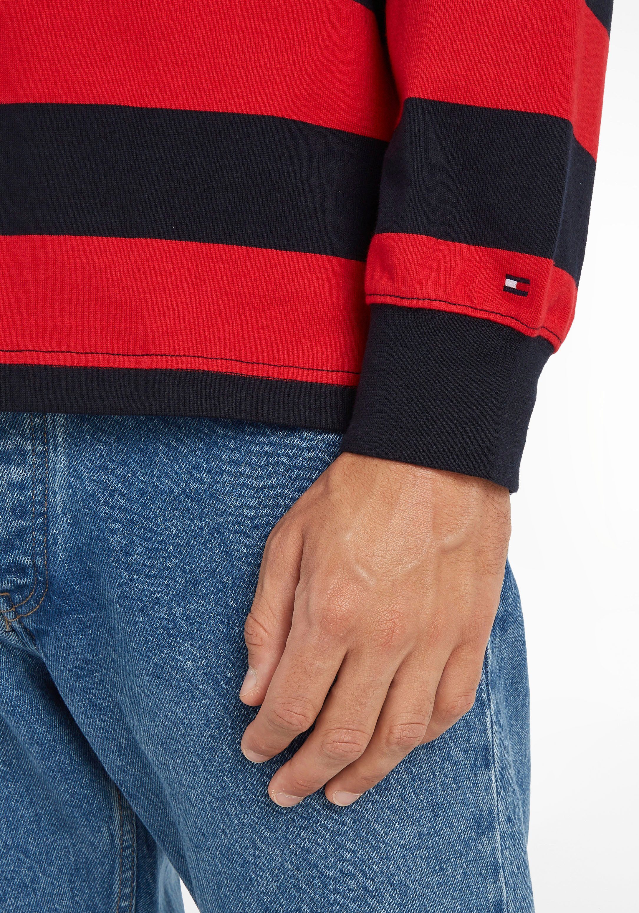 Tommy Hilfiger Primary BLOCK STRIPED Streifendesign Sky Sweater im RUGBY Red/Desert