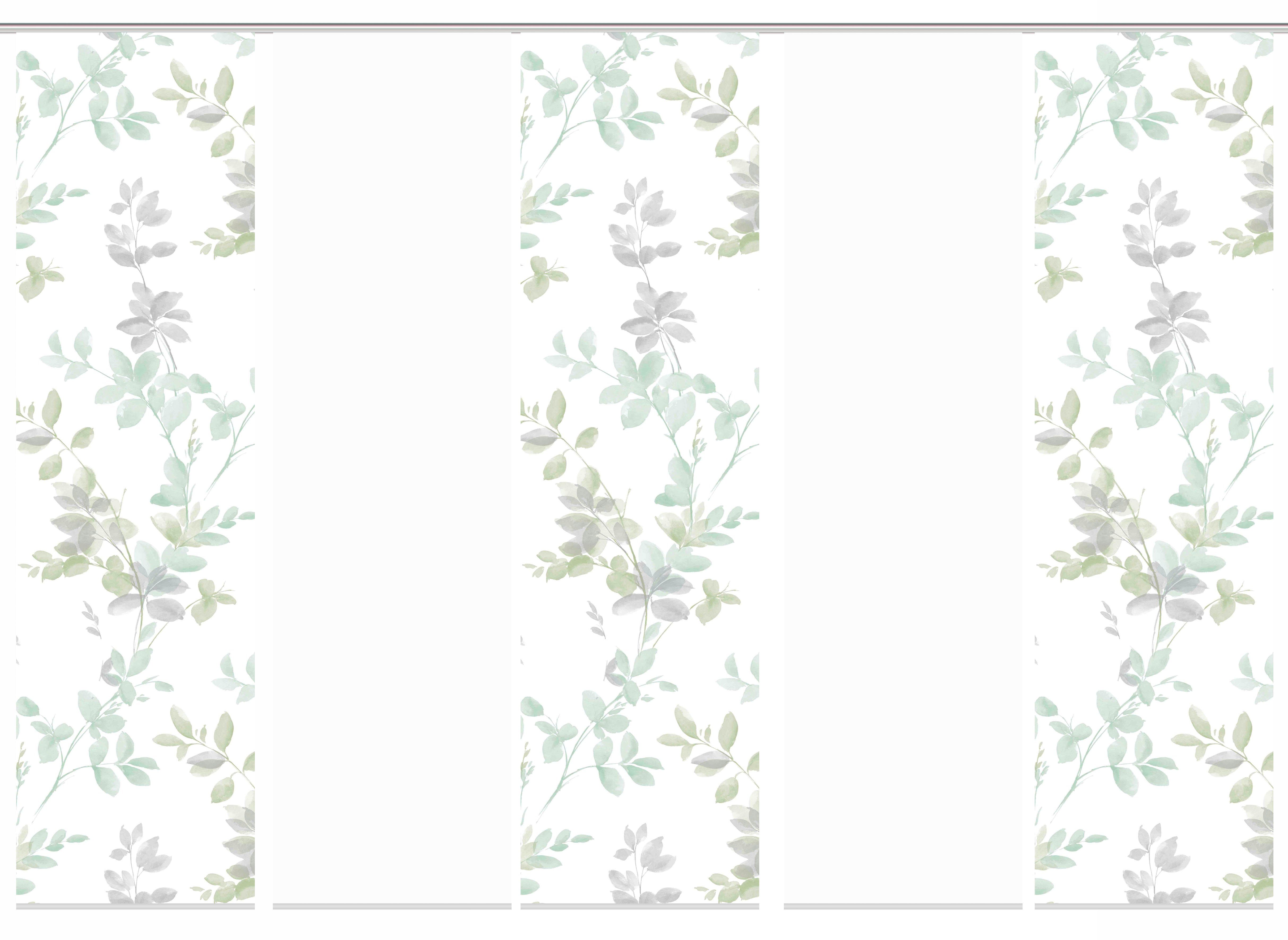 HOME WOHNIDEEN Schiebegardine 5er SET (5 St), Paneelwagen, blickdicht, Schiebevorhang Digidruck 5er Set AYLA