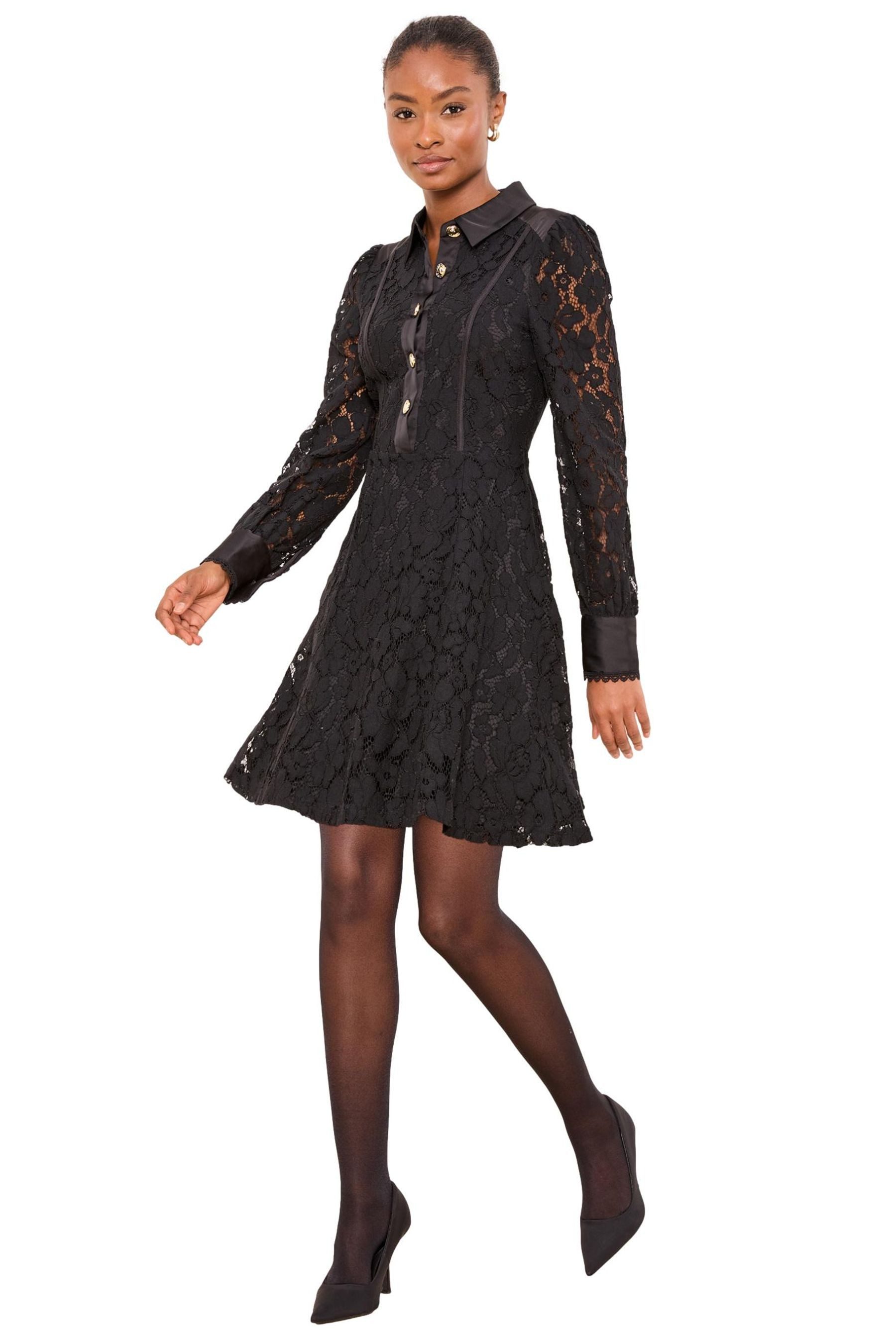 LIPSY Minikleid Lipsy Langärmeliges Skaterkleid mit Spitze (1-tlg) günstig online kaufen