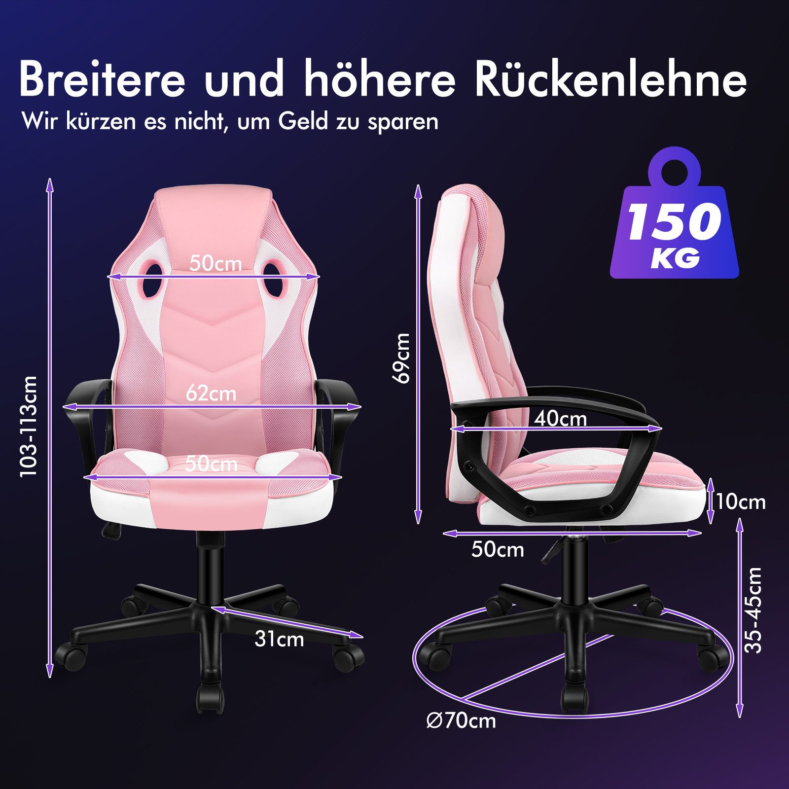 ALFORDSON Bürostuhl Racing Schreibtischstuhl, Drehbarer PC-Gaming-Stuhl günstig online kaufen