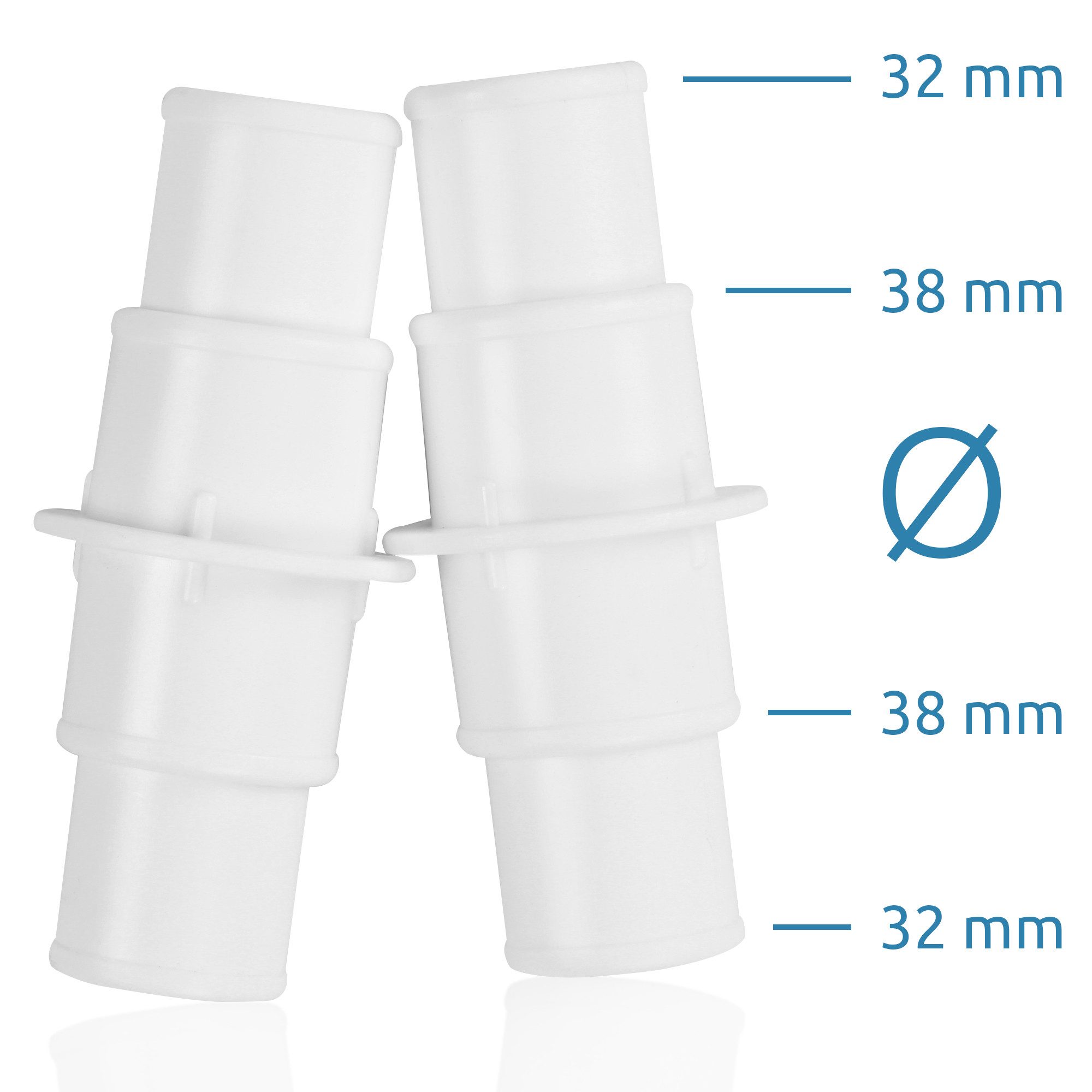 yourGEAR Poolschlauch yourGEAR 2x Pool Schlauchverbinder 32-38 mm Adapter 4 Schellen