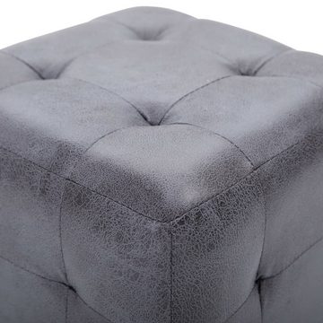 vidaXL Polsterhocker Pouf 2 Stk. Grau 30x30x30 cm Wildleder-Optik (1 St)