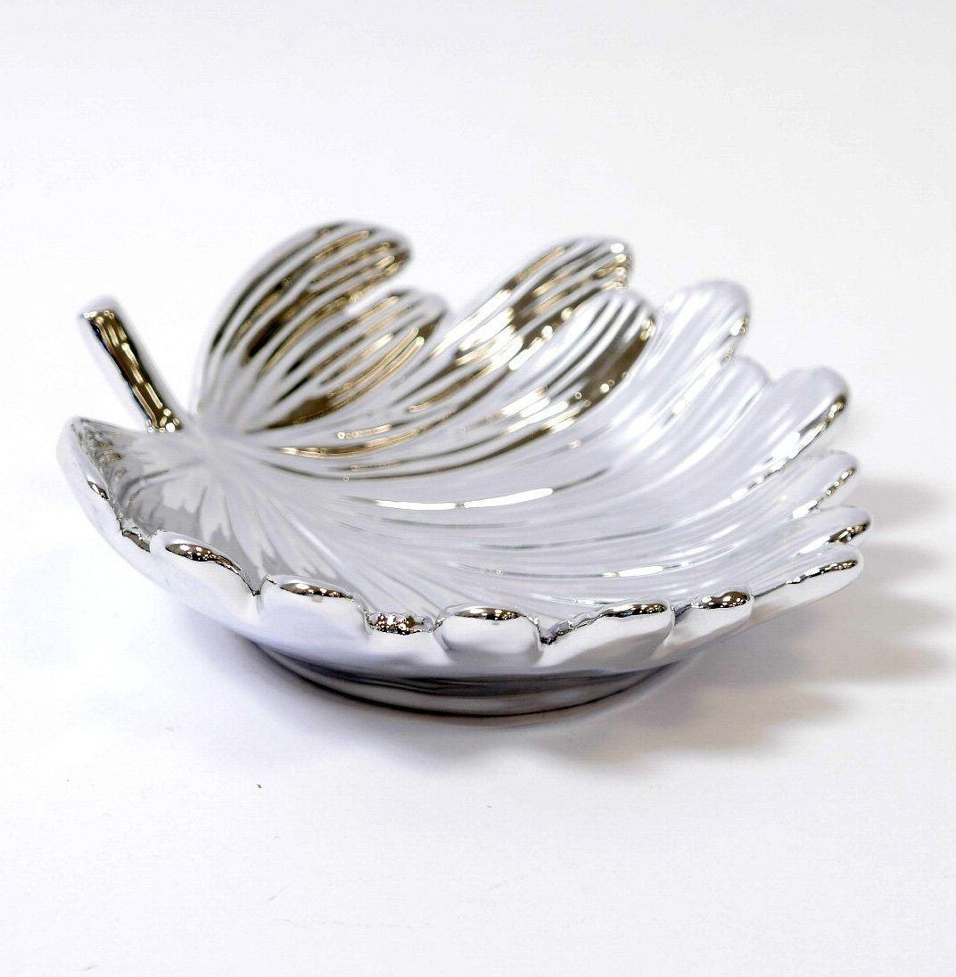 B&S Dekoschale Blattschale Dolomite silber günstig online kaufen