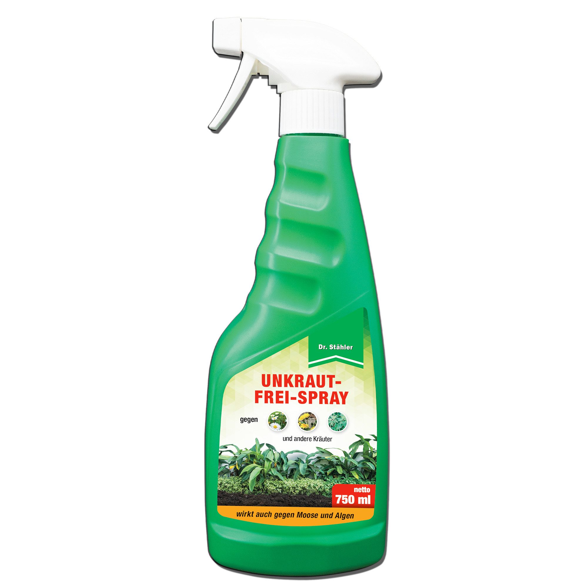Dr. Stähler Unkrautbekämpfungsmittel Unkraut-Frei Spray - Effektives Totalherbizid für gepflegten Garten, 750 ml, 750 ml Unkrautvernichter Spray – Wirkt schnell & bienenfreundlich, Unkraut-Frei Spray – Punktgenau gegen Wildwuchs auf Wegen & Beeten
