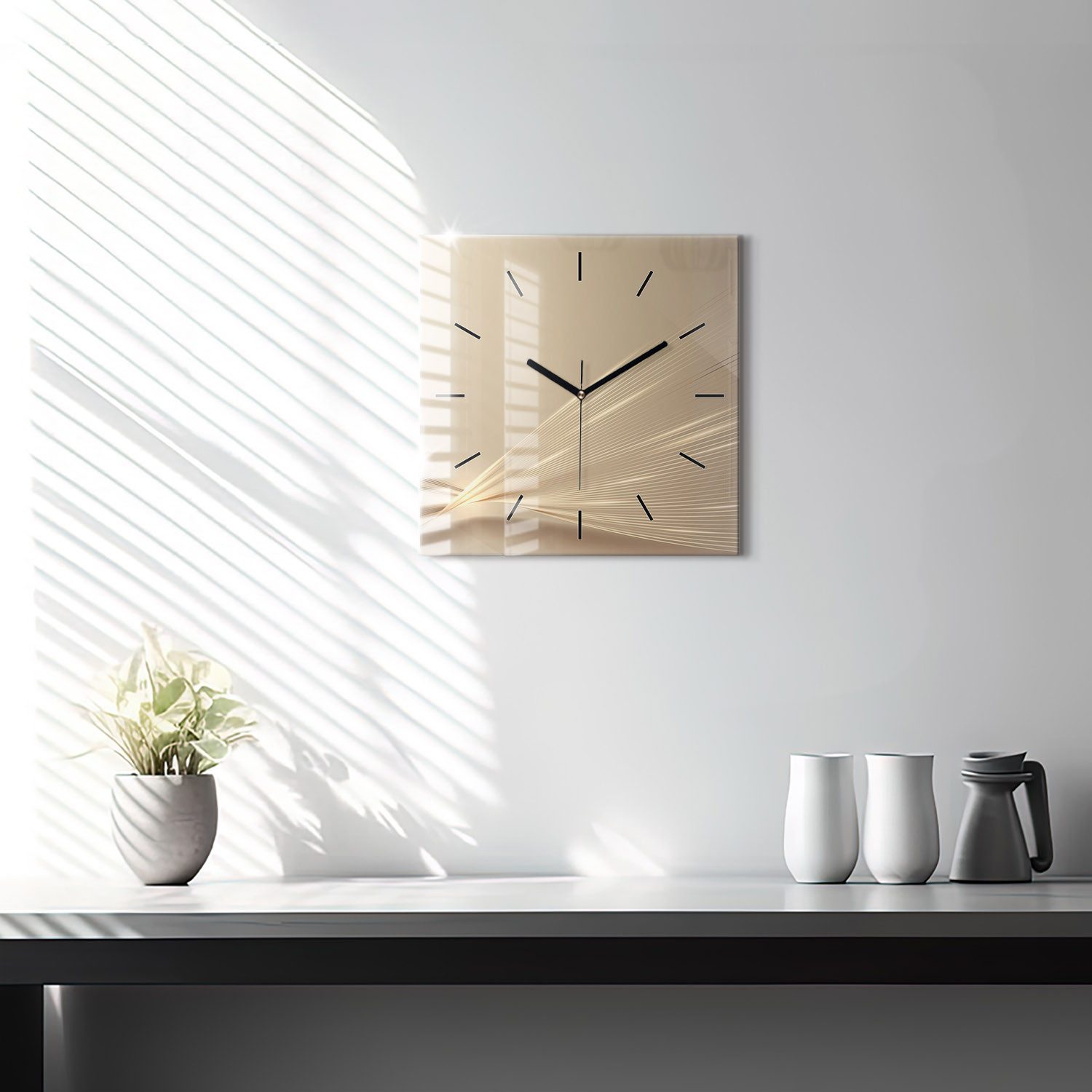 Tulup Wanduhr Glasuhr Abstraktes Licht Rechteckige Moderne Uhr aus Gehärtet günstig online kaufen