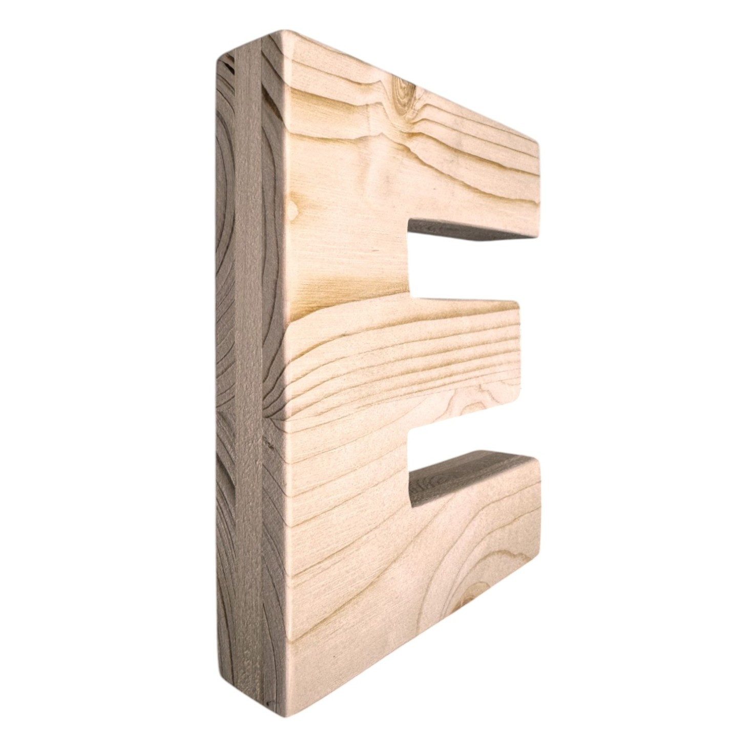 Zayno Deko-Buchstaben Holzbuchstabe "E" aus massivem Fichtenholz (Packung, 1 St., Fördert das Kennenlernen des Alphabetes), in liebevoller Handarbeit aus hochwertigem Fichtenholz gefertigt.