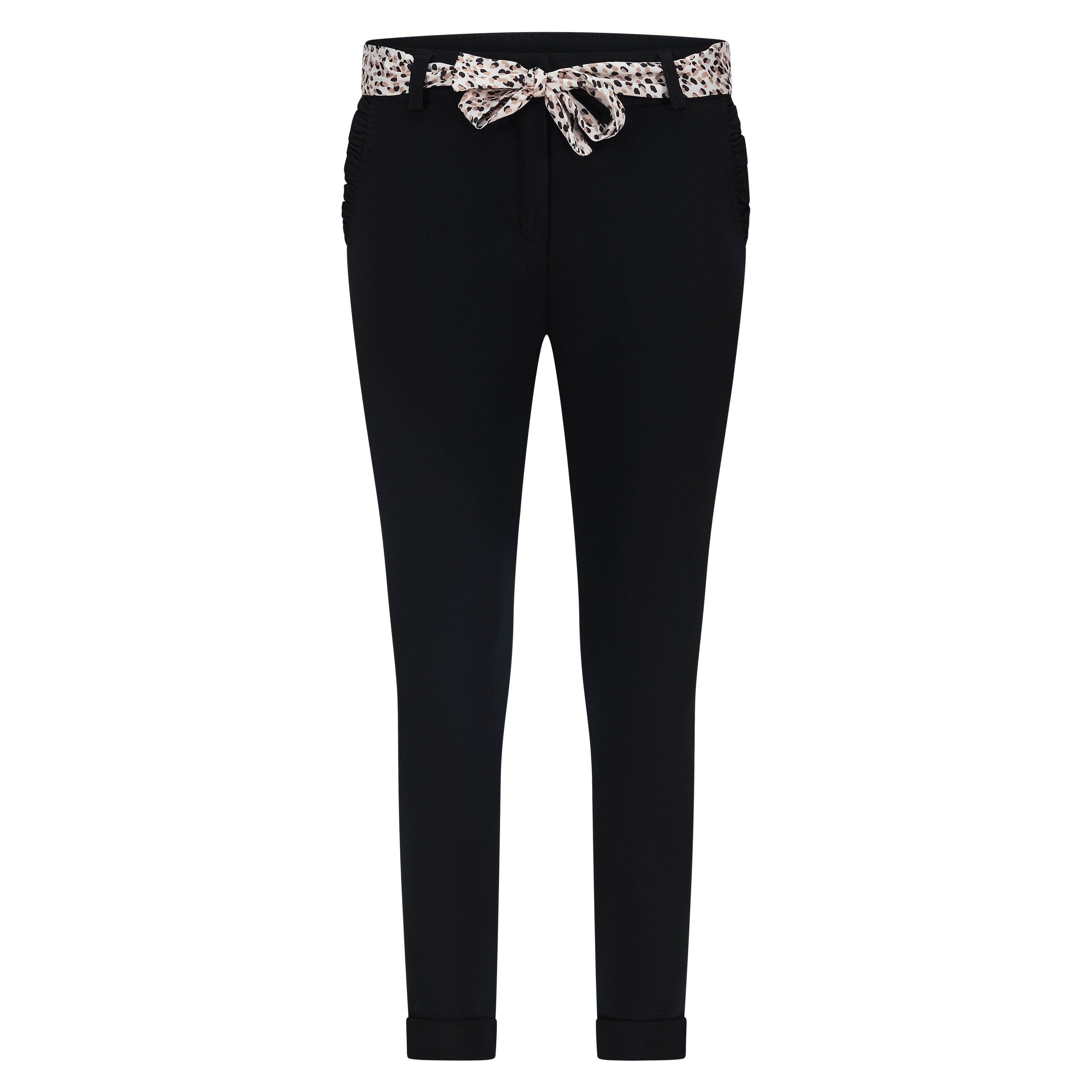Mississhop Stretch-Hose Female Damen Stretch Klassische Chino Hose mit gemustertem Tuch N. 366