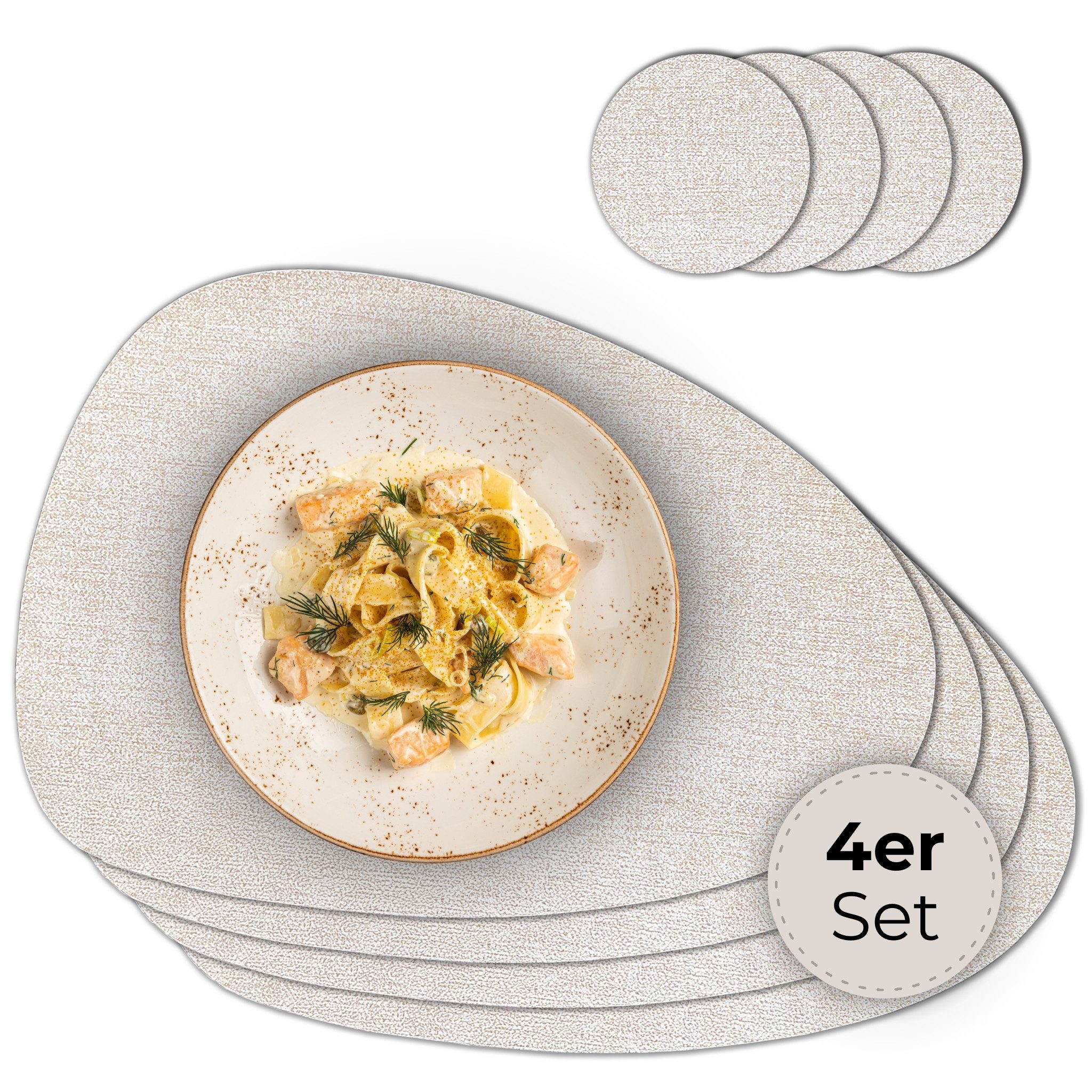 matches21 HOME & HOBBY Platzset Ovales Tischset mit Glasuntersetzer, 4er Se günstig online kaufen