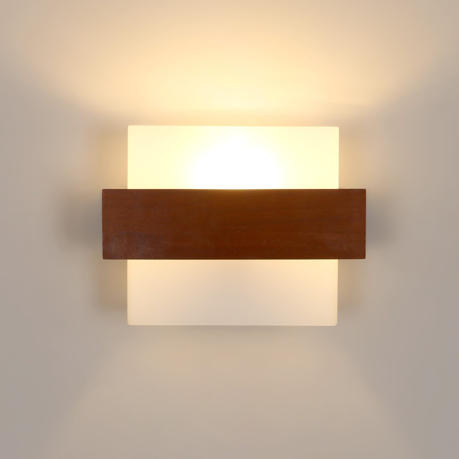Goeco Wandleuchte Einfache Wandlampe, walnussfarbene Lampe, günstig online kaufen