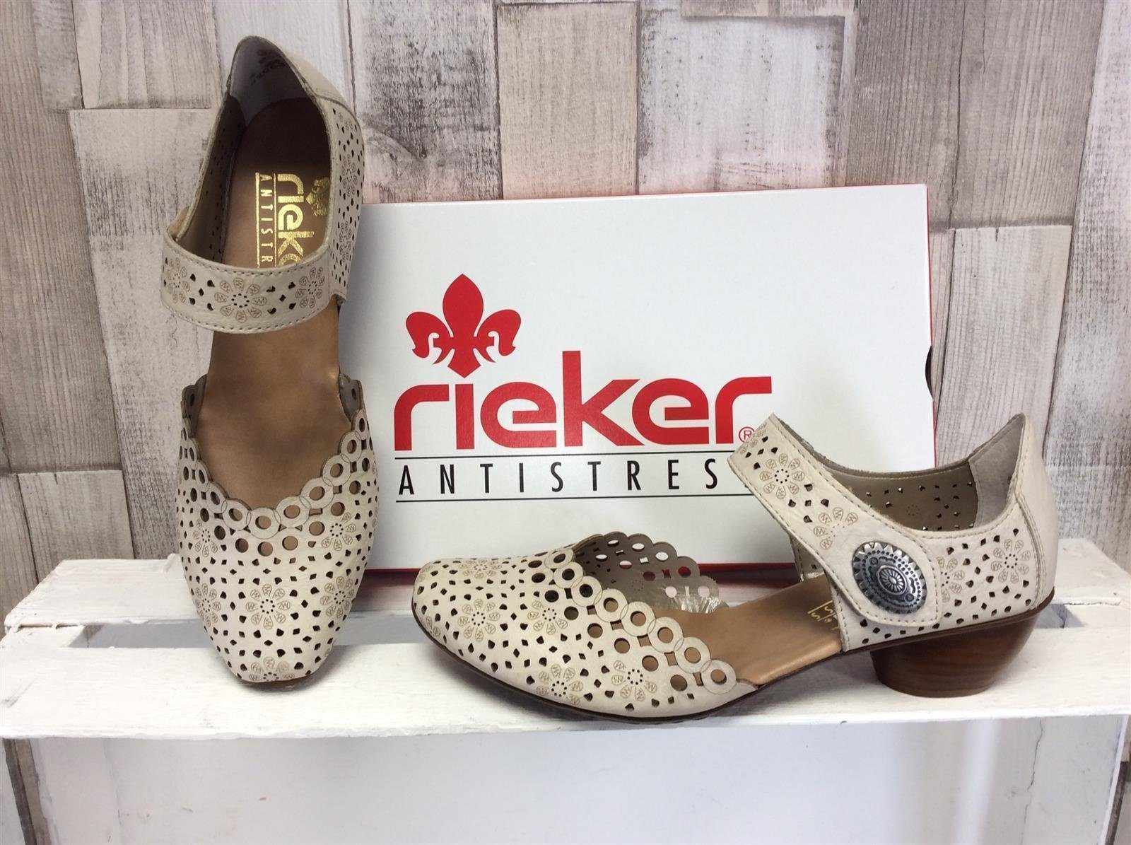 Rieker Rieker Damen Pumps durchbrochen beige mit Klettver Pumps