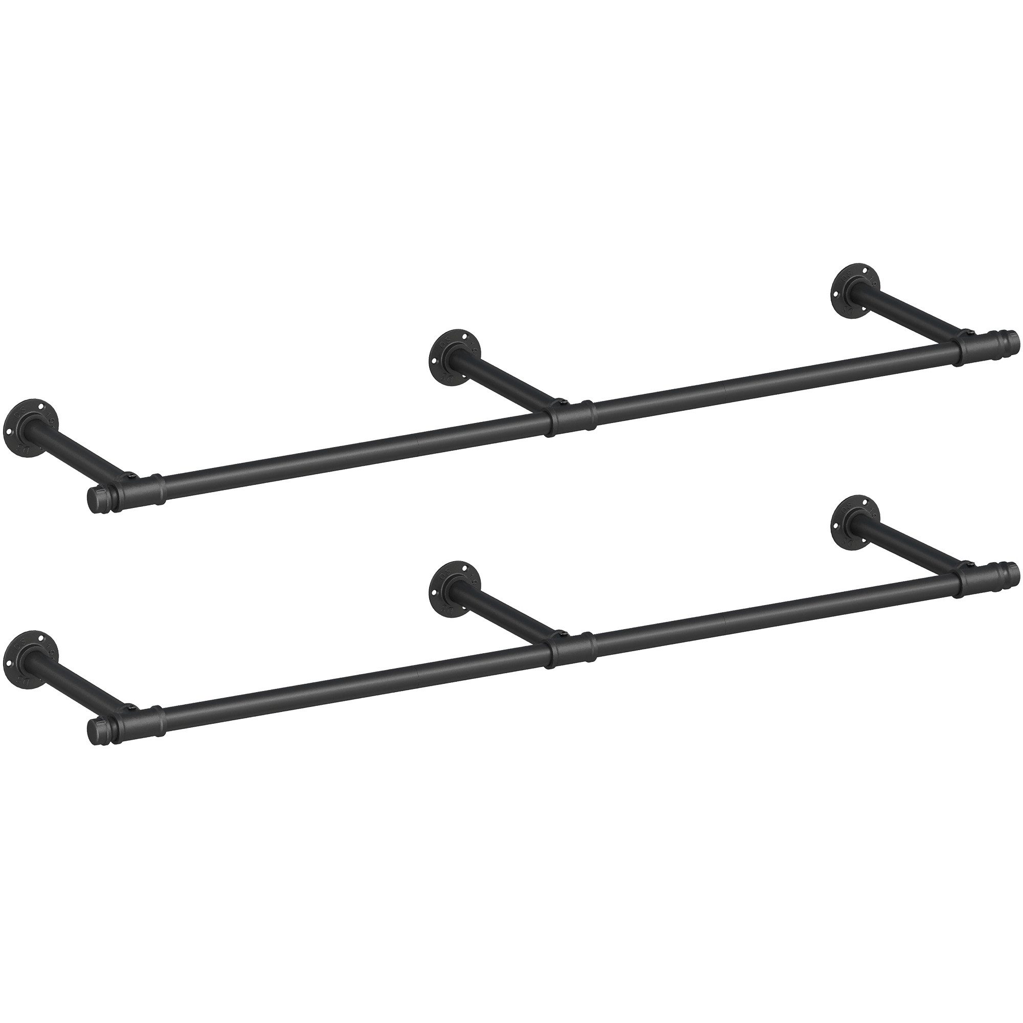 SONGMICS Kleiderstange für die Wand, Kleiderständer zur Wandmontage (2 St), 68 kg Belastbarkeit, 1er / 2er Set