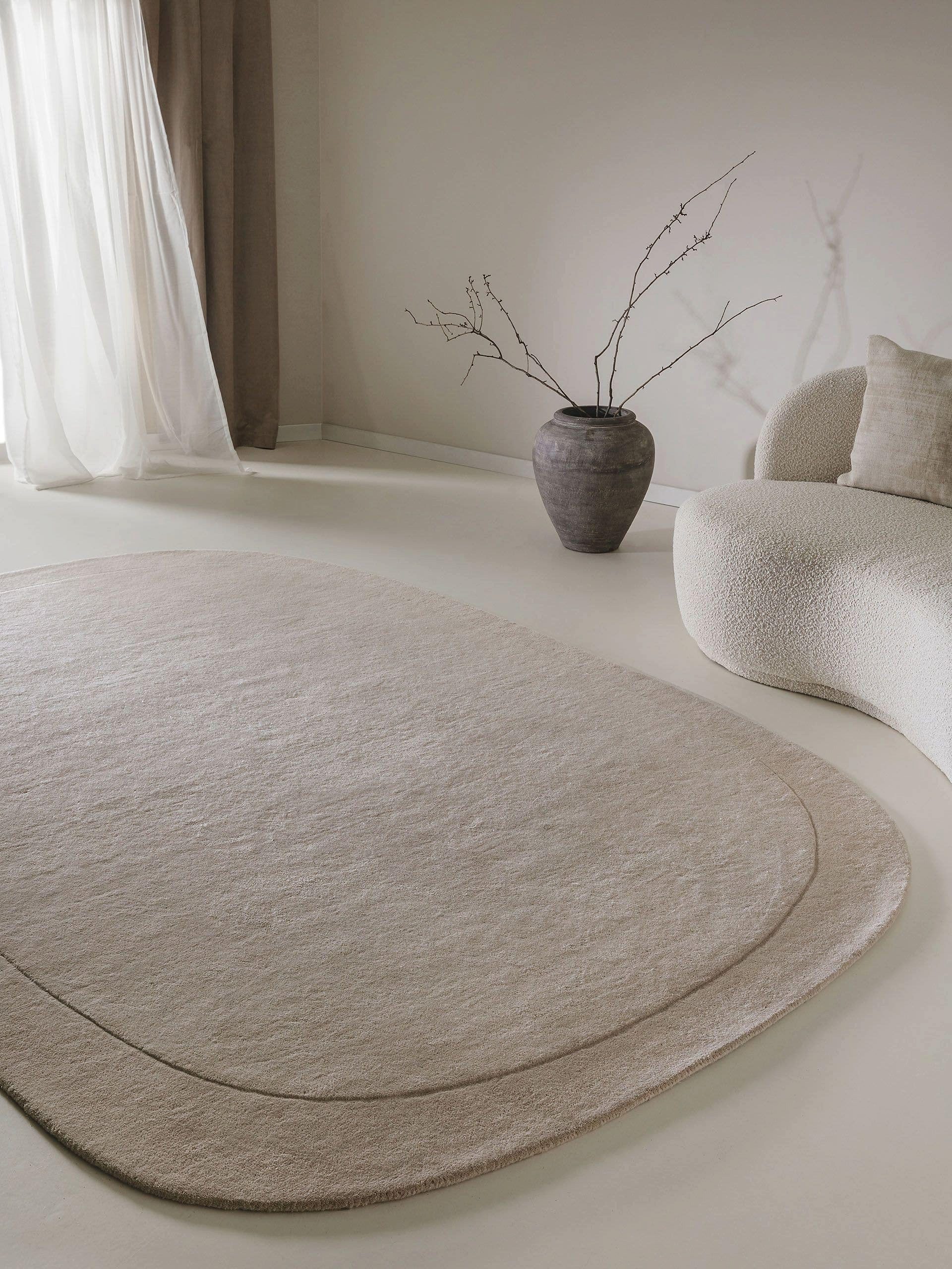 benuta Wollteppich Shape, Sonderform, Höhe: 6 mm, 100% Wolle, Teppich Wohnzimmer, Schlafzimmer, Esszimmer, Flur, Hygge