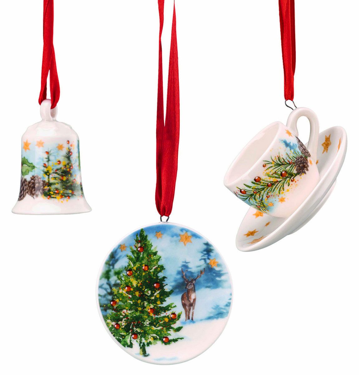 Hutschenreuther Weihnachtsfigur Sammelserie 2023 Am Weihnachtsbaum Mini-Set Tasse 3tlg