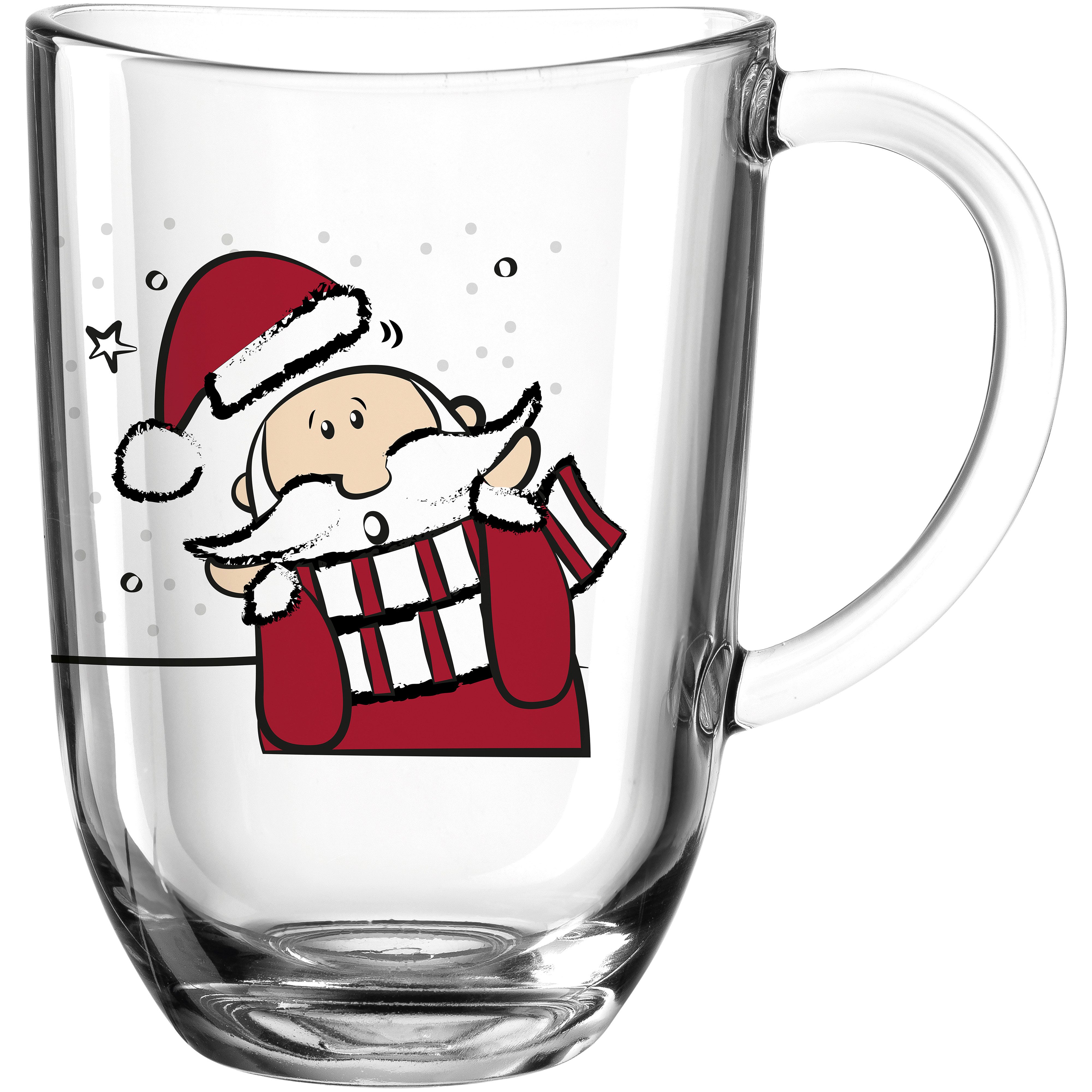 LEONARDO Tasse SILENZIO mit Motiv, 1-tlg., Glas, Weihnachtsmann, 380ml