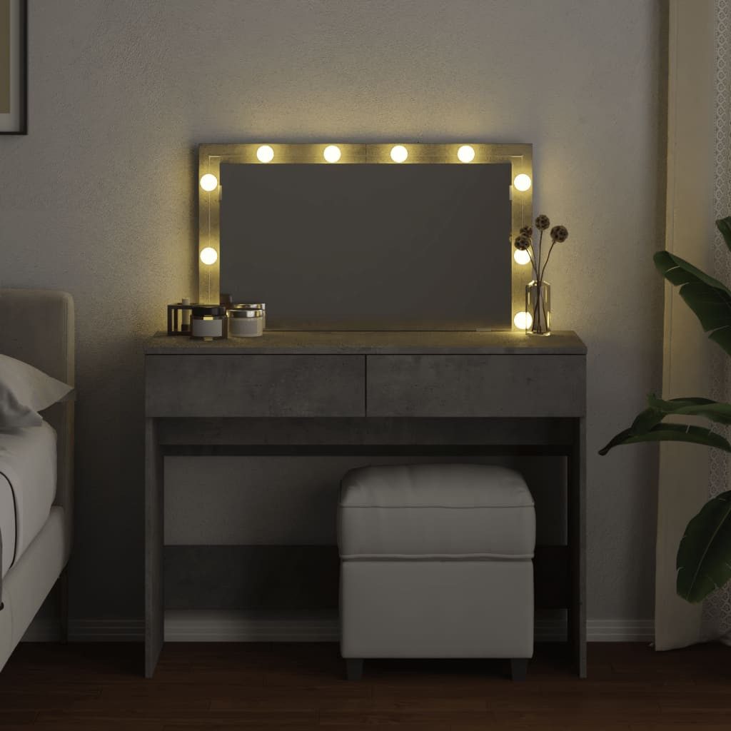 vidaXL Schminktisch Schminktisch mit LED-Beleuchtung Betongrau günstig online kaufen
