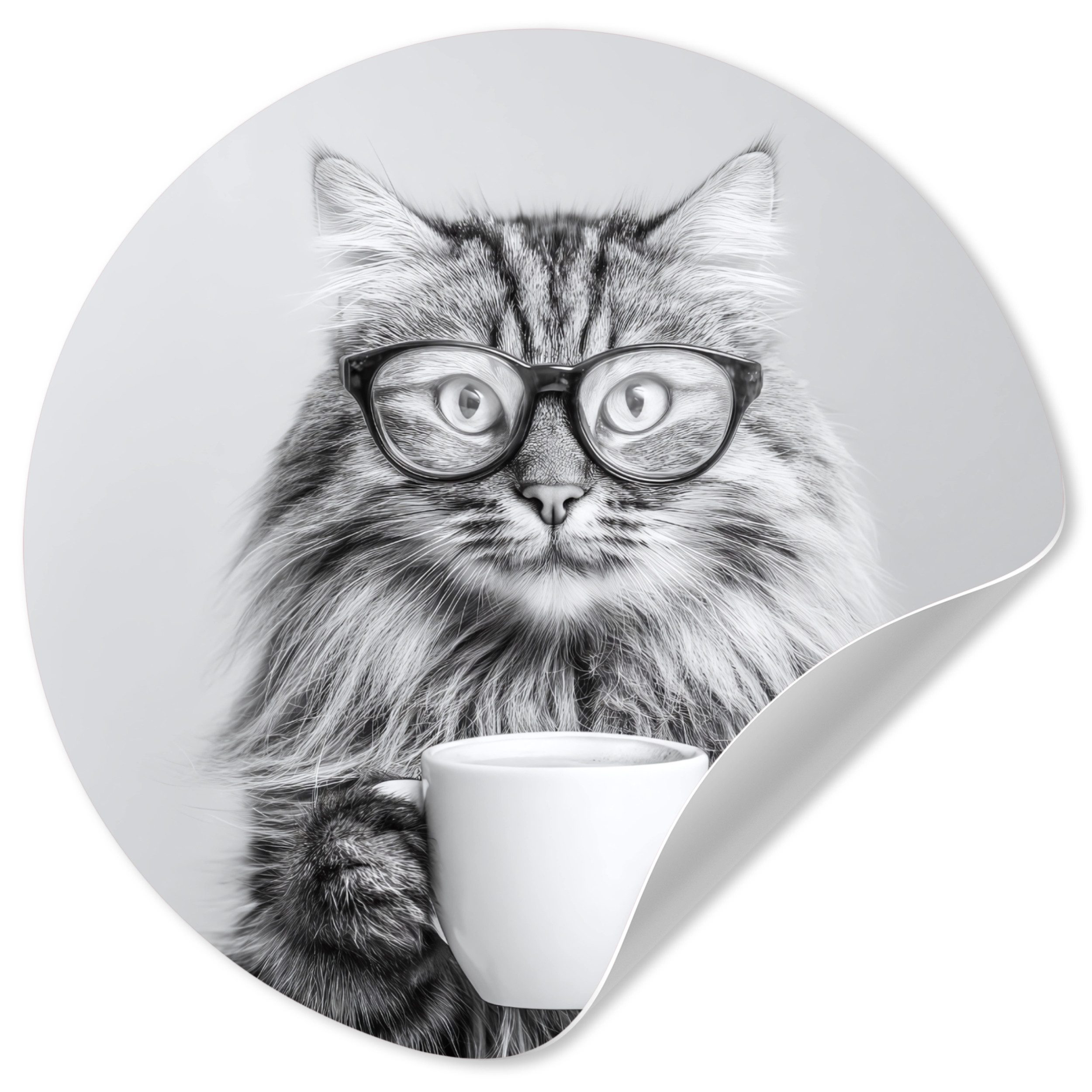 MuchoWow Wandsticker Katze - Brille - günstig online kaufen