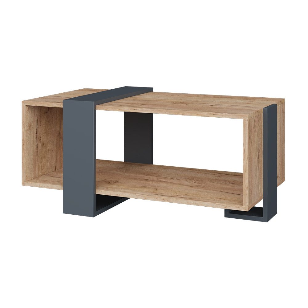 Vicco Couchtisch Aven, Anthrazit/Goldkraft Eiche, 91.5 x 52 cm günstig online kaufen