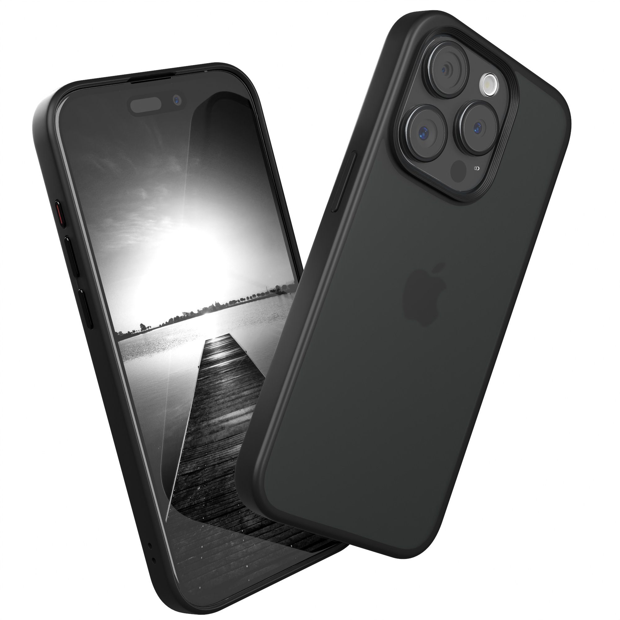 EAZY CASE Handyhülle Outdoor Case für Apple iPhone 15 Pro 6,1 Zoll, Hülle Outdoor kratzfest Schutzhülle mit Kameraschutz Robust Schwarz