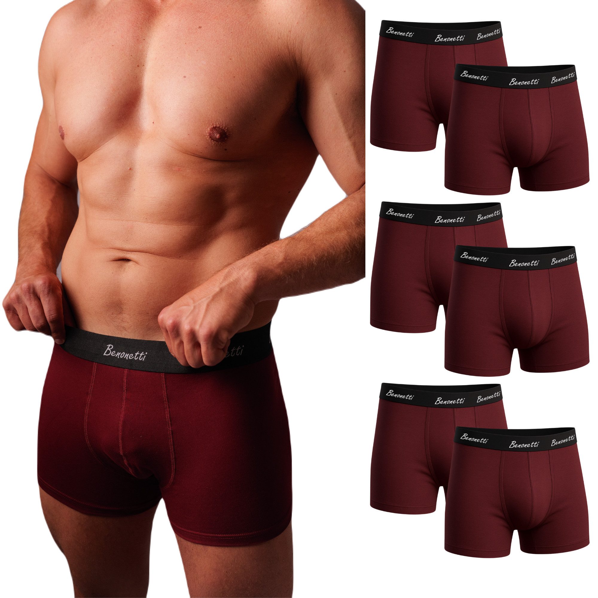 Benonetti Boxershorts weich, langlebig & atmungsaktiv, kein Aufrollen (6 Pa günstig online kaufen