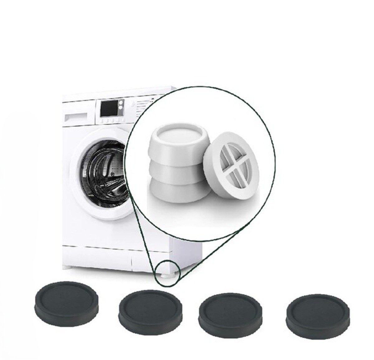 Michelino Anti-Vibrations-Pads - 4er Set, universell passend Waschmaschinenpflege (4-St. 4er Set)