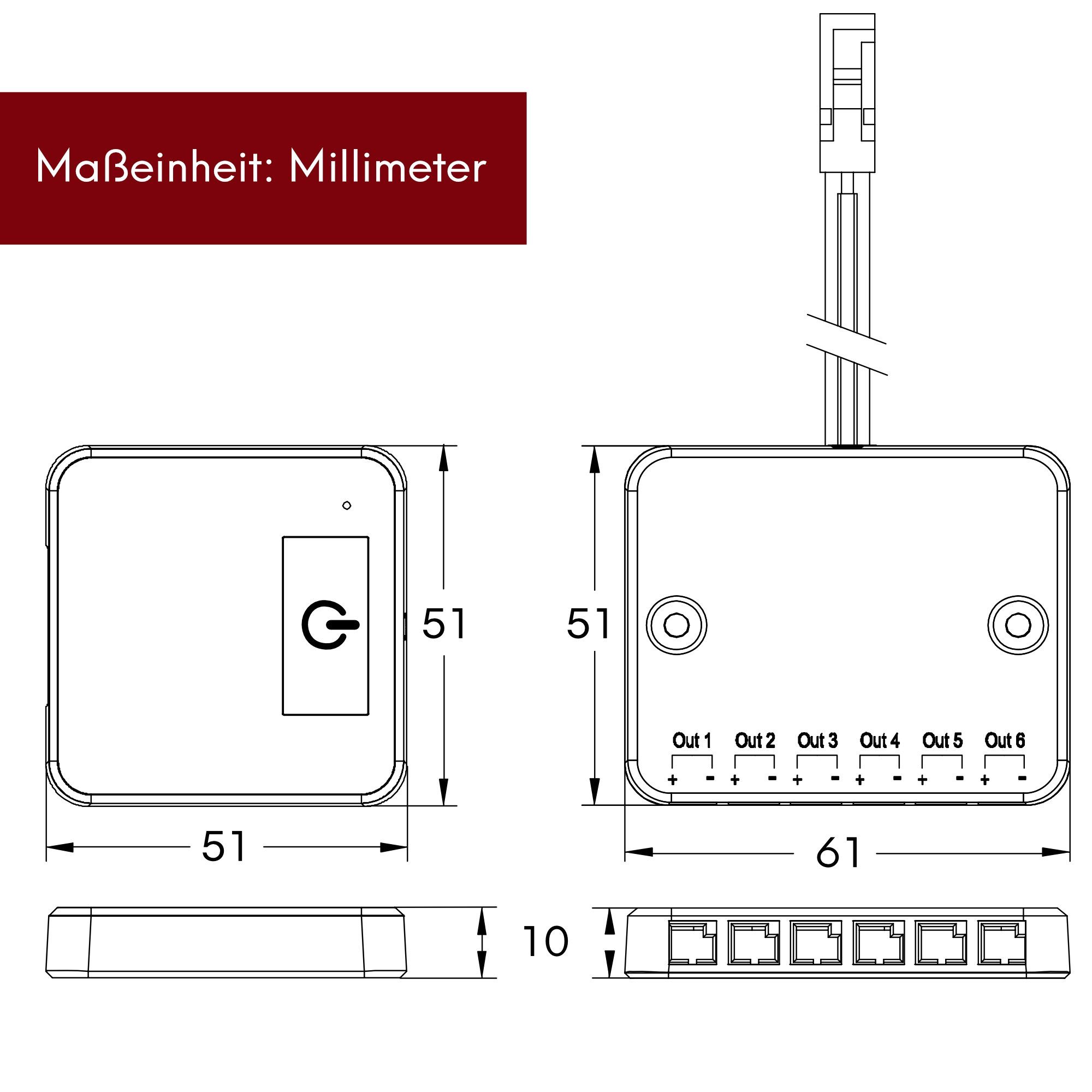 kalb Schalter Dimmschalter Fernbedienung Drahtlos Touch 12/24VDC