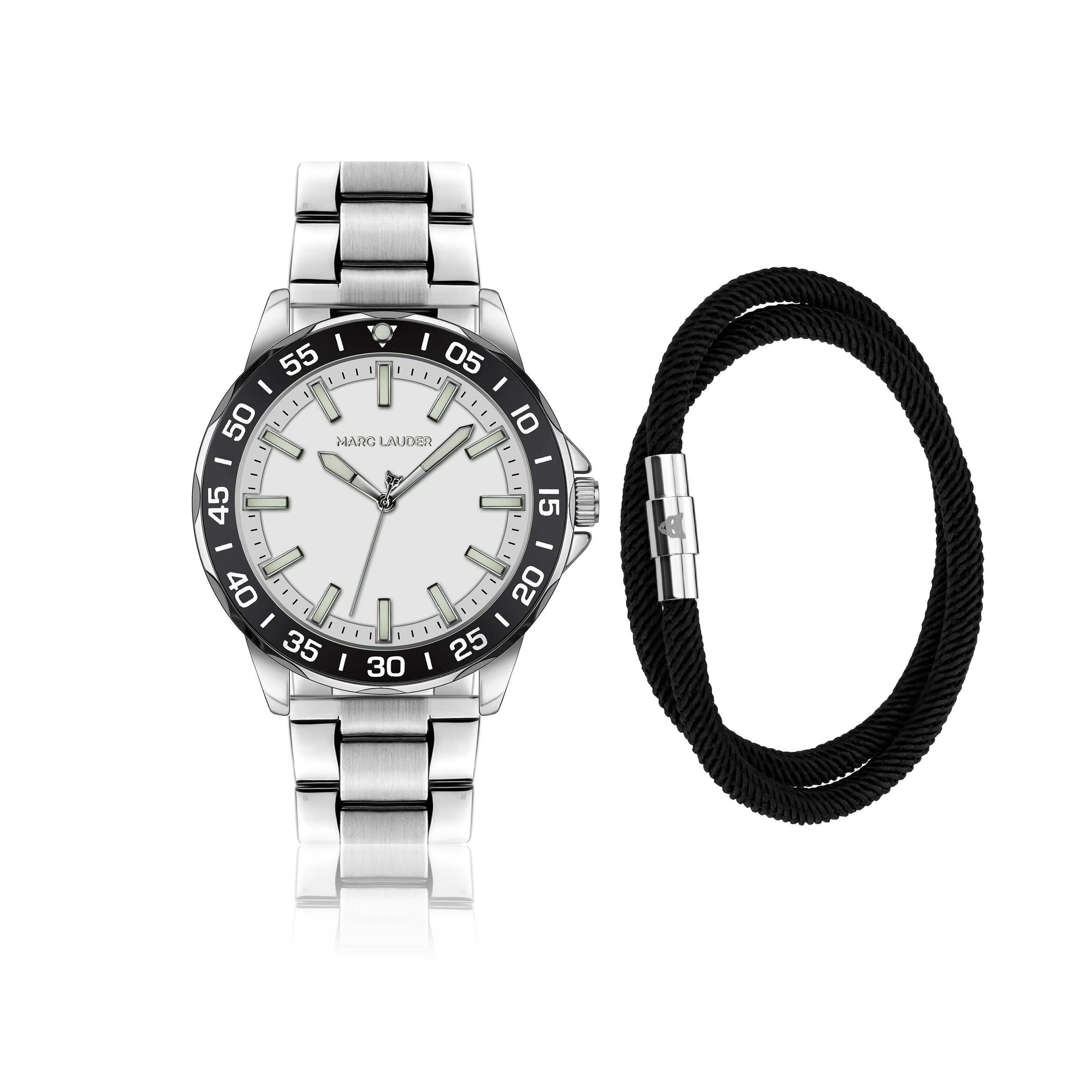 MARC LAUDER Quarzuhr SMC4-1 Munich Silver Link Set