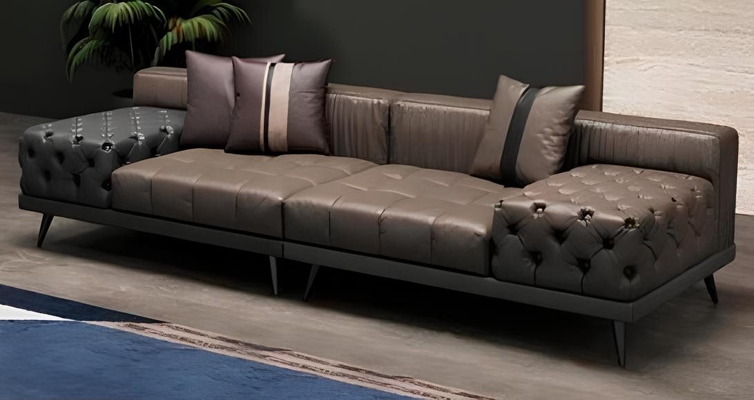 Xlmoebel Chesterfield-Sofa Elegantes Chesterfield-Sofa mit hochwertiger Polsterung, 4 Sitzer 1 Teile, Hergestellt in Europa