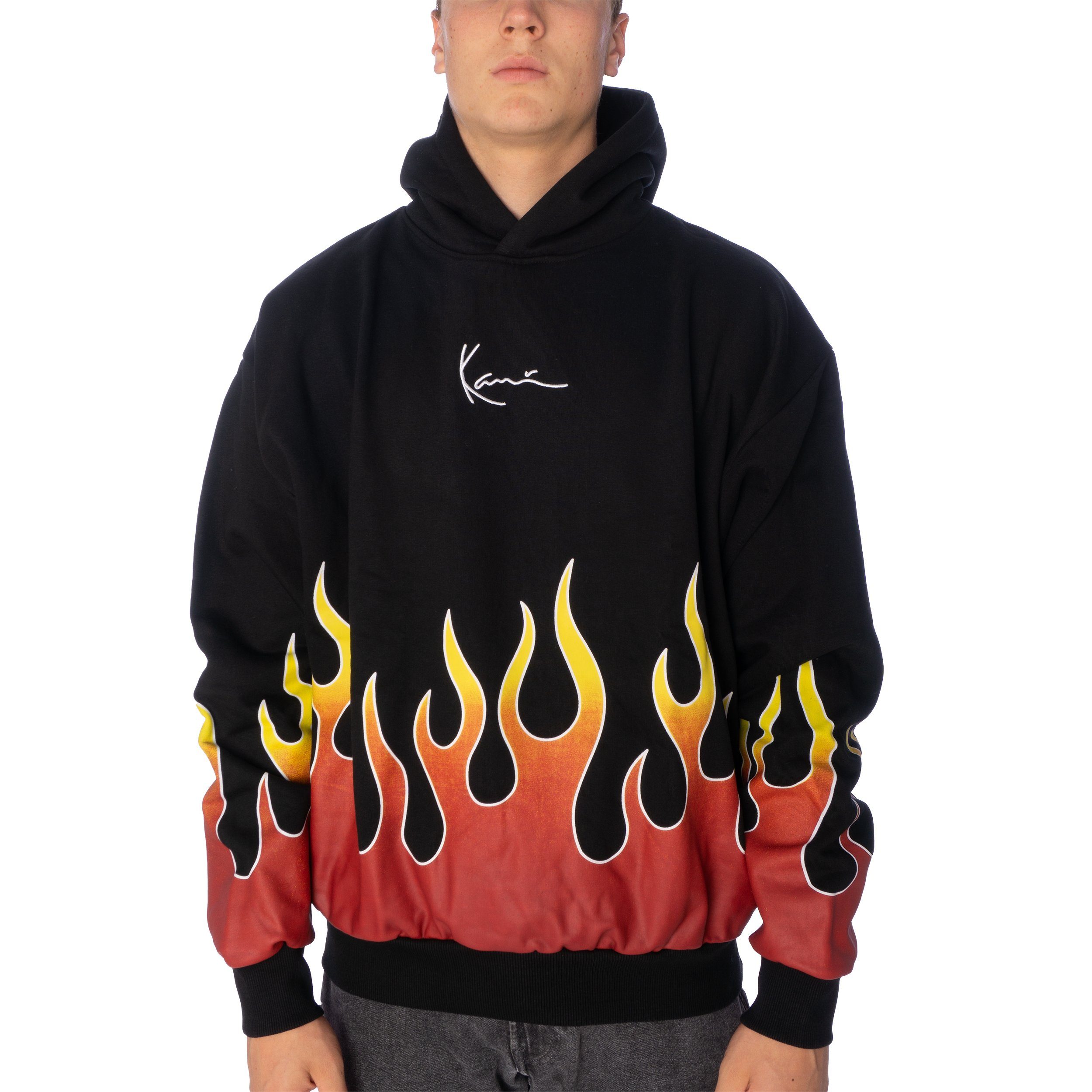 Karl Kani Hoodie Karl Kani Small Signature Flame Hoodie Herren Kapuzenpullover schwarz (1-tlg)