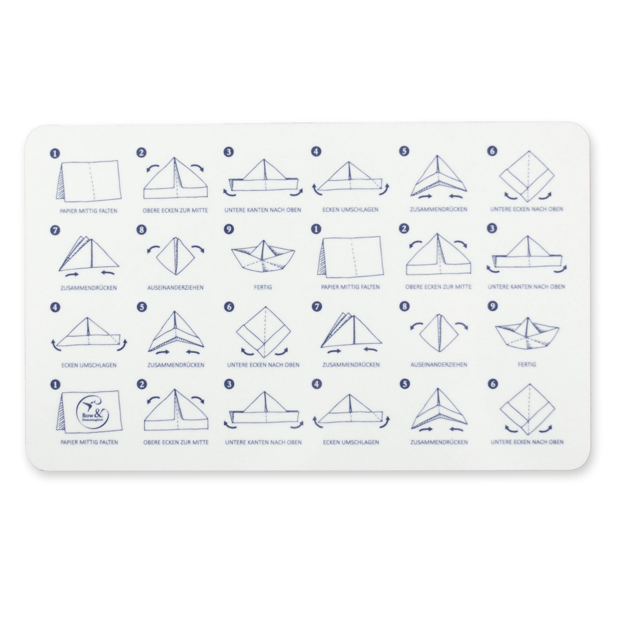 Frühstücksbrett Frühstücksbrettchen Papierschiffchen