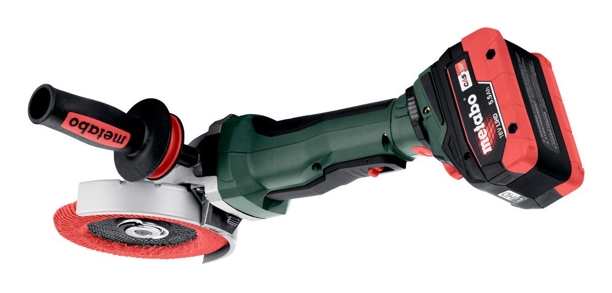 metabo Akku-Winkelschleifer WVBF 18 LTX BL 15-125 Quick, max. 8000 U/min, Flachkopf Ohne Akku in metaBOX 165 L