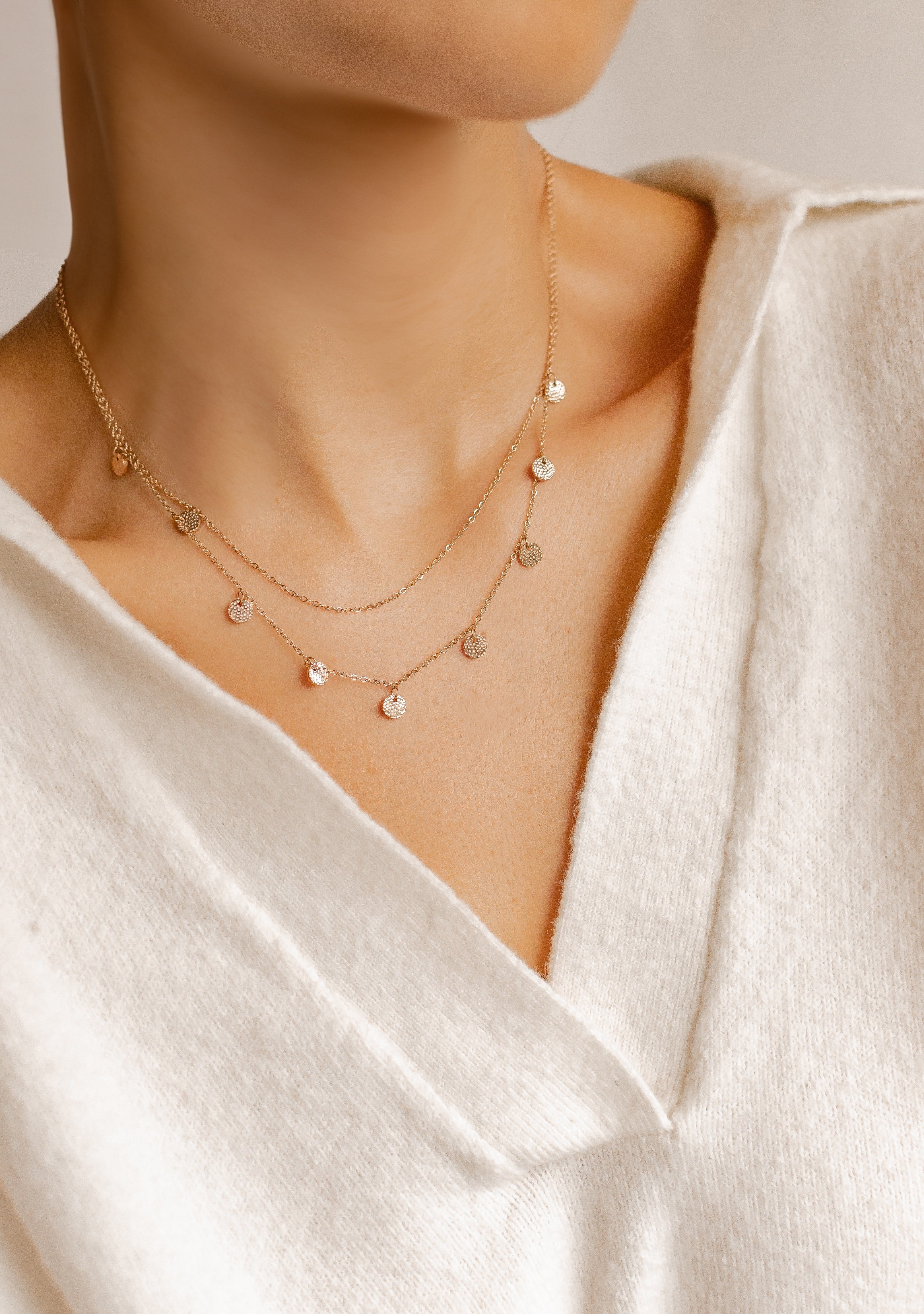 Hey Happiness Edelstahlkette Layer mit Plättchen, wasserfest, Mehrreihige D günstig online kaufen