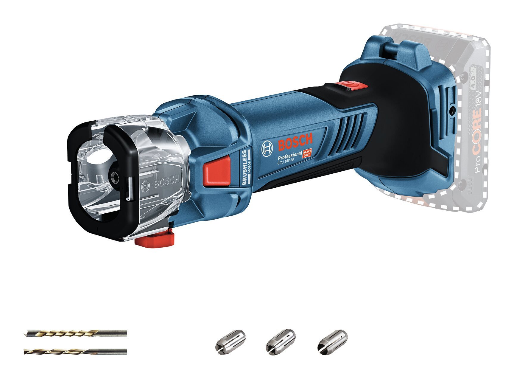 BOSCH Akku-Multifunktionswerkzeug GCU 18V-30, 18 V, 18 V, Rotationswerkzeug Ohne Akku - im Karton