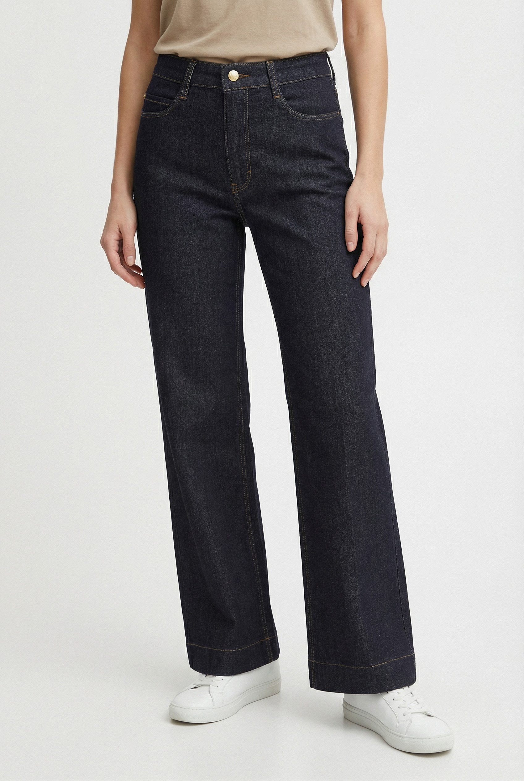 MAC Weite Jeans DREAM WIDE mit Fransen am Saum
