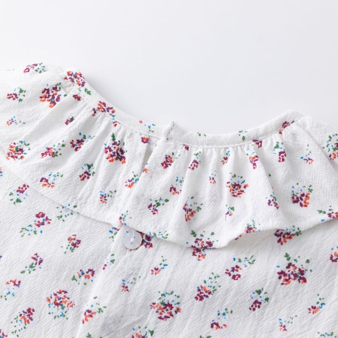 Mädchen Bluse florales für Bluse Rüschendetails mit Muster Klassische Langarmshirt suebidou